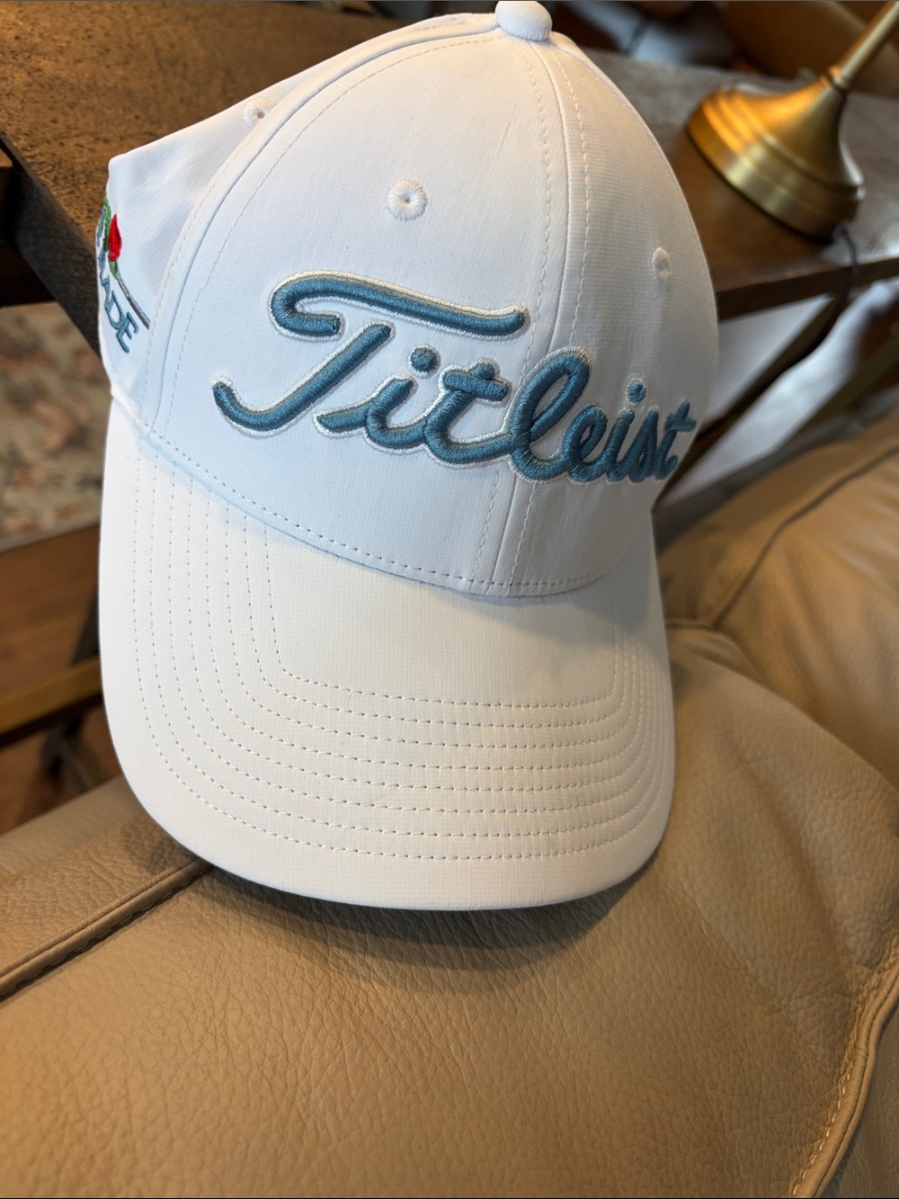Titleist White Kids Hat with Light Blue Script Logo
